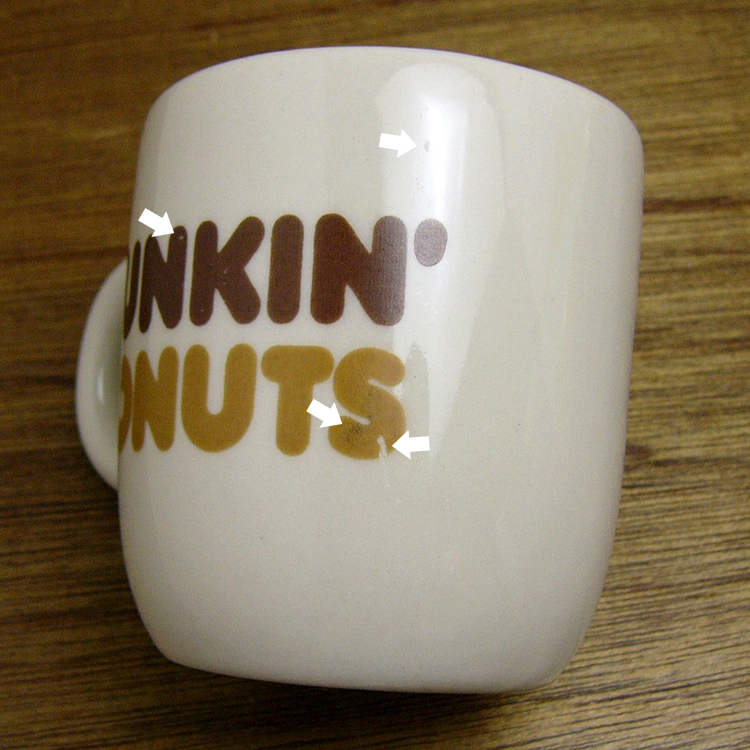 Glasbake DUNKIN DONUTS ロゴ ミルクガラス製 マグカップブラ
