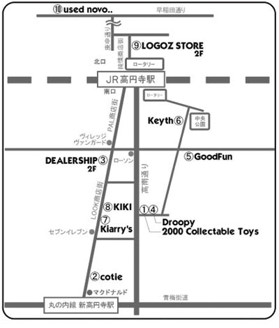 高円寺アンティークモールの地図